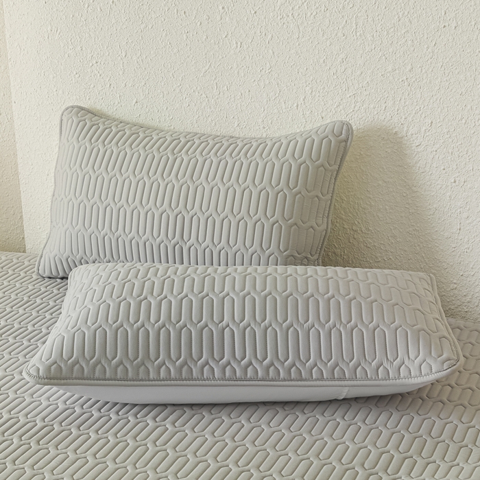 91家纺网 家纺一手货源 找家纺 曼陀罗 2025新款A类新疆棉花夹棉防水床笠 小竹纹-浅灰