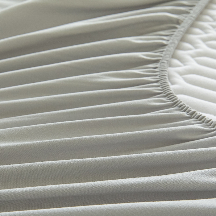 91家纺网 家纺一手货源 找家纺 曼陀罗 2025新款A类新疆棉花夹棉防水床笠 小竹纹-浅灰