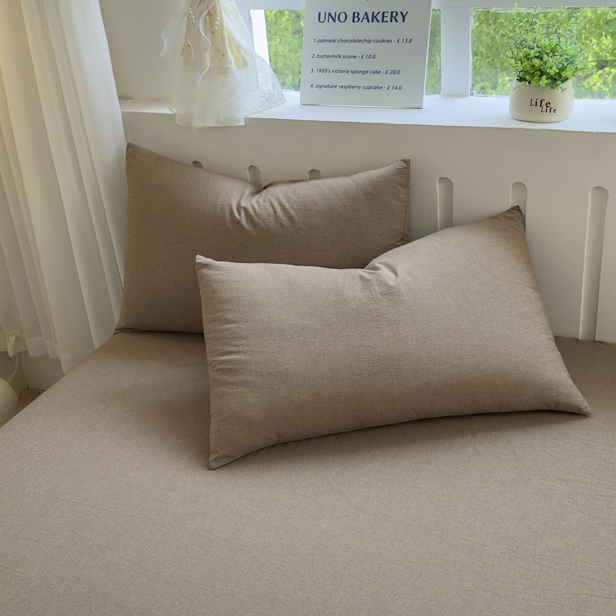 91家纺网 家纺一手货源 找家纺 宜家坊 2025新款A类全棉色织水洗棉被套单件纯棉格子纯色学生宿舍被罩定制定做 纯棉素-咖