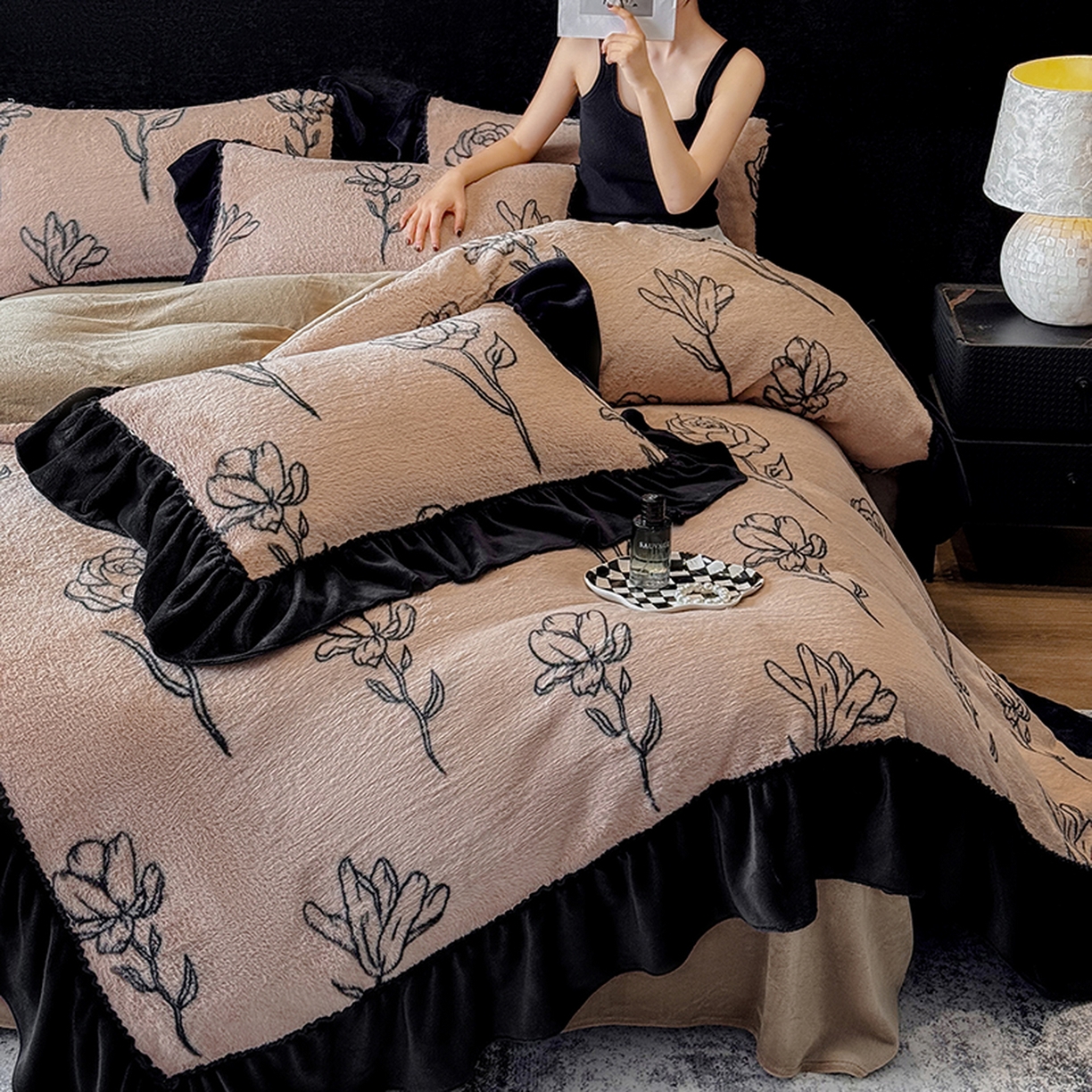 91家纺网 家纺一手货源 找家纺 （总）优悦生活馆 2025新款兔毛绒牛奶绒保暖四件套