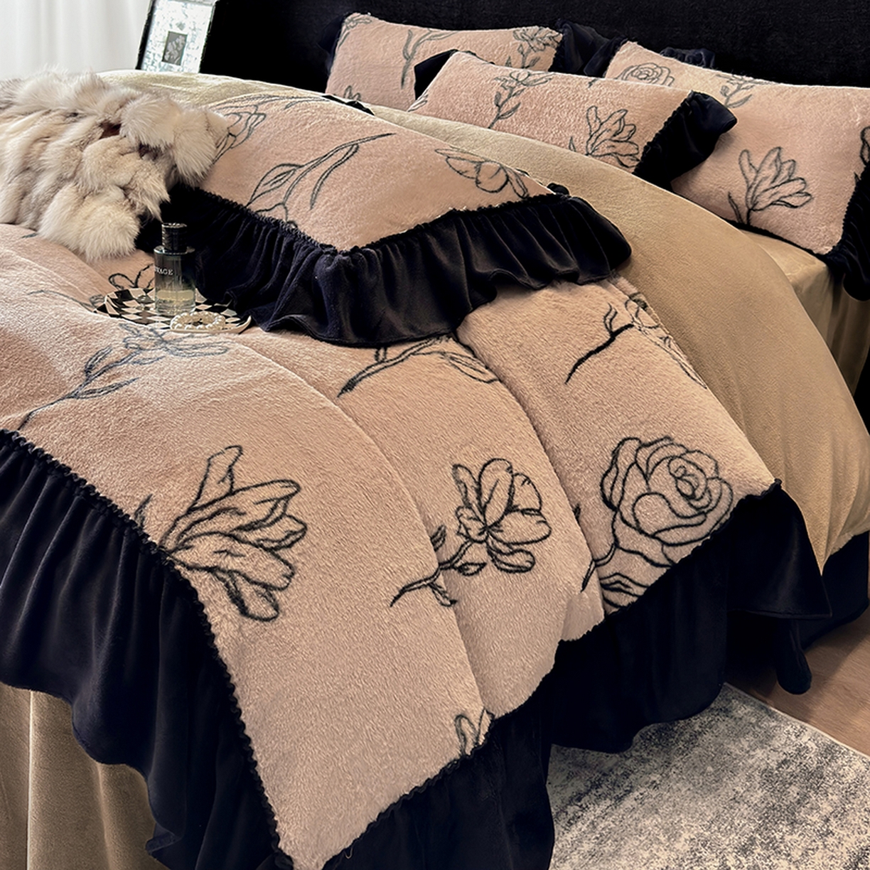 91家纺网 家纺一手货源 找家纺 （总）优悦生活馆 2025新款兔毛绒牛奶绒保暖四件套