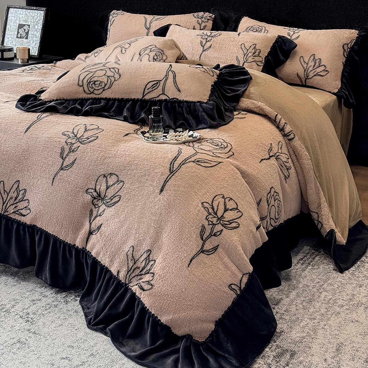 91家纺网 家纺一手货源 找家纺 （总）优悦生活馆 2025新款兔毛绒牛奶绒保暖四件套