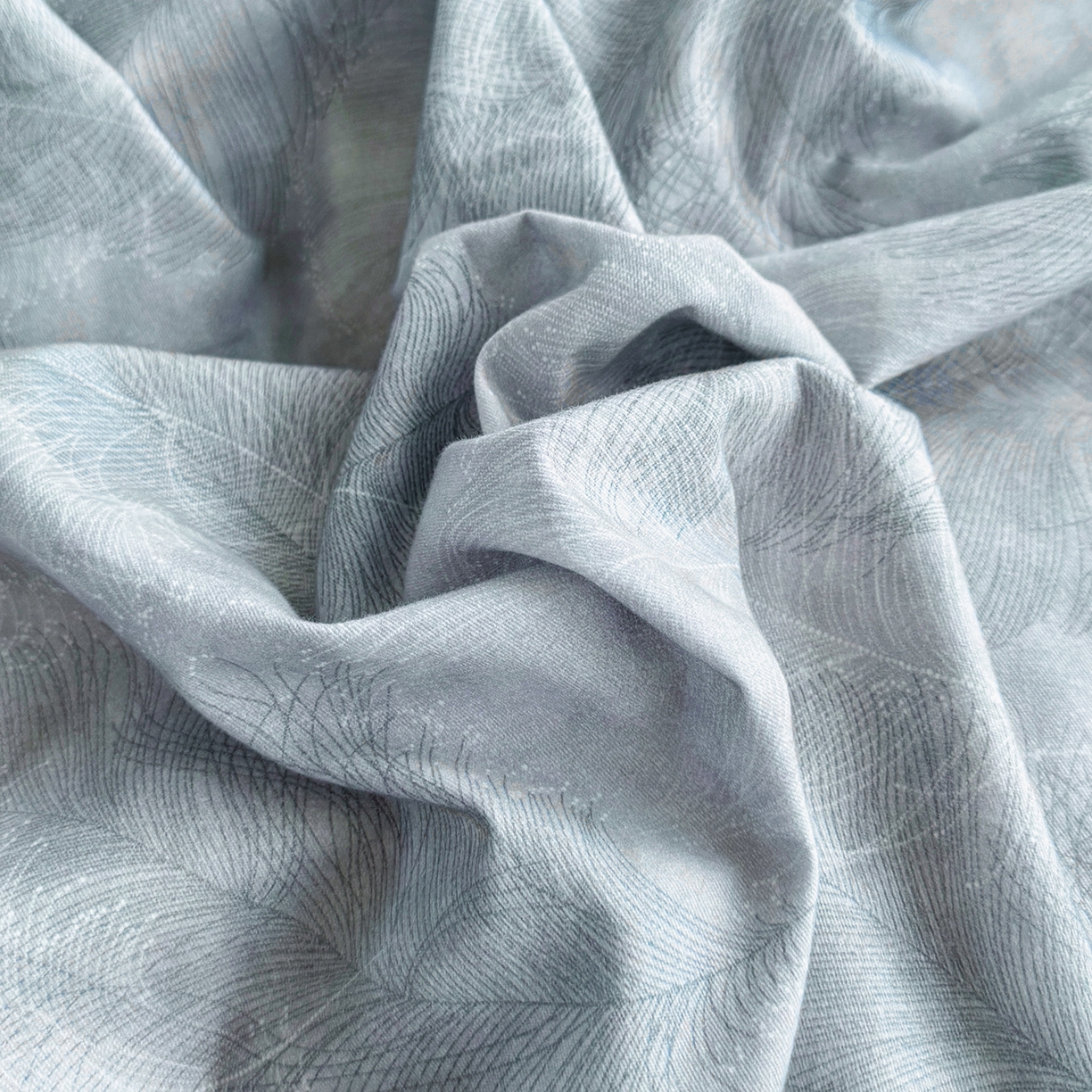 91家纺网 家纺一手货源 找家纺 星座家纺 2025新款秋冬全棉花边数码印花磨毛四件套 羽絮-灰