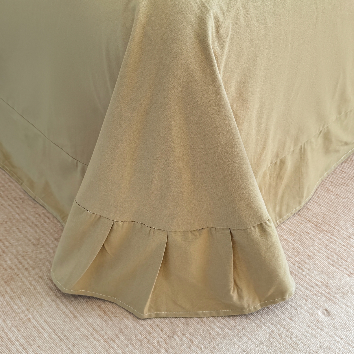 91家纺网 家纺一手货源 找家纺 星座家纺 2025新款秋冬全棉花边数码印花磨毛四件套 羽絮-咖