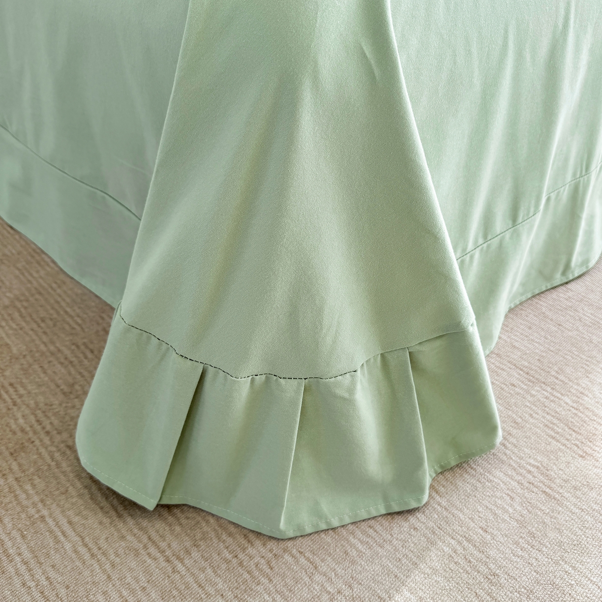 91家纺网 家纺一手货源 找家纺 星座家纺 2025新款秋冬全棉花边数码印花磨毛四件套 羽絮-兰