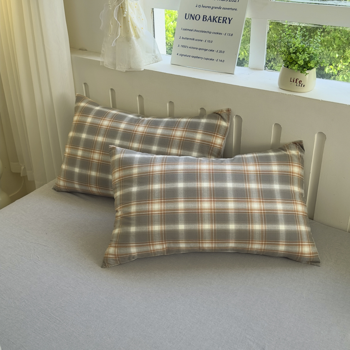 91家纺网 家纺一手货源 找家纺 宜家坊 2025新款A类全棉色织水洗棉被套单件纯棉格子纯色学生宿舍被罩定制定做 诺卡-浅灰