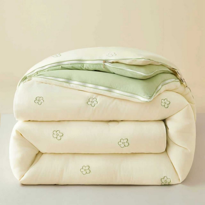 91家纺网 家纺一手货源 找家纺 （总）维洋家纺 2025新款柔暖刺绣双层纱大豆子母被被子被芯