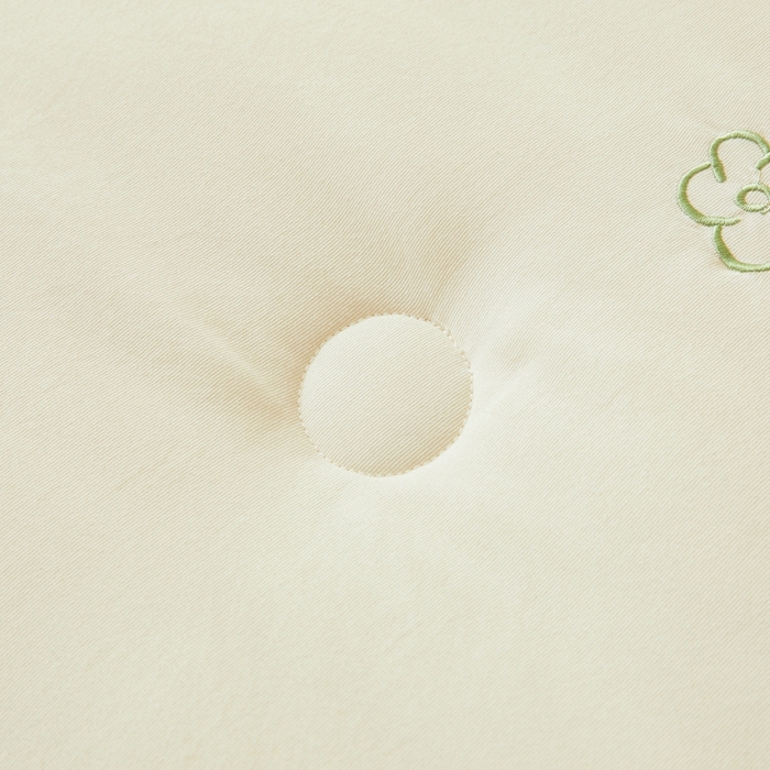 91家纺网 家纺一手货源 找家纺 维洋家纺 2025新款柔暖刺绣双层纱大豆子母被被子被芯 奶油绿花朵