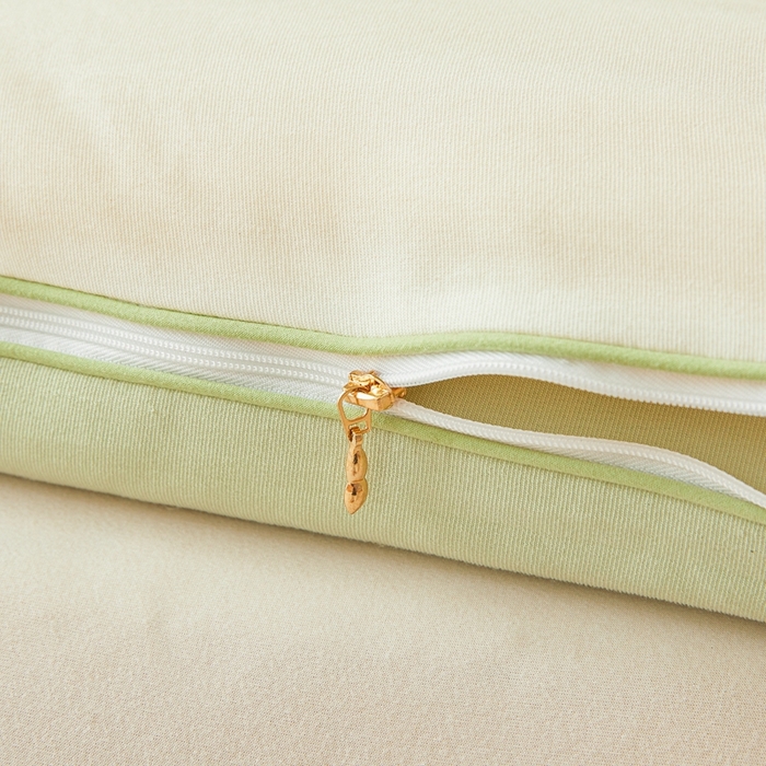 91家纺网 家纺一手货源 找家纺 维洋家纺 2025新款柔暖刺绣双层纱大豆子母被被子被芯 奶油绿花朵