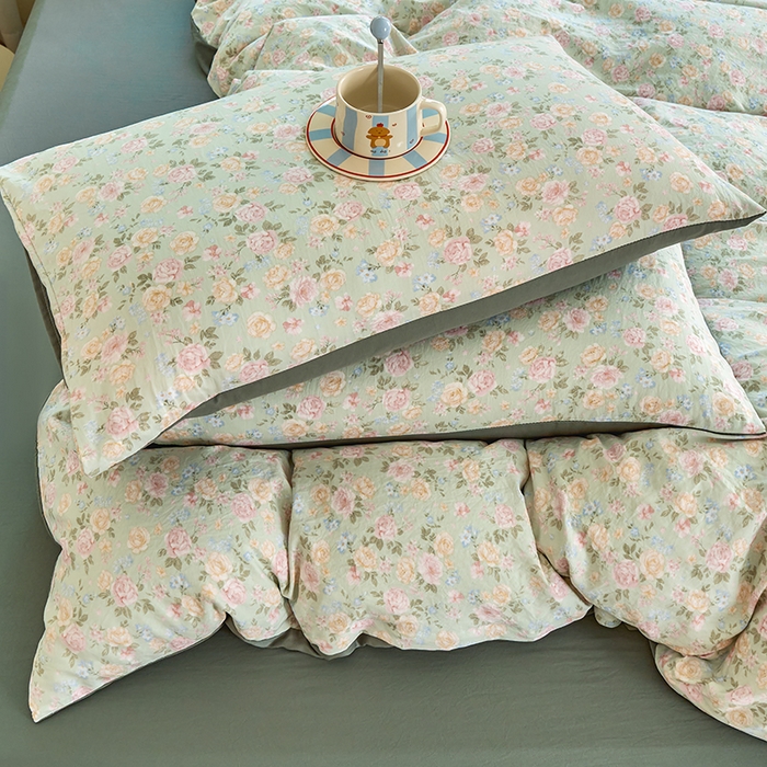 91家纺网 家纺一手货源 找家纺 卢赛尔 2025新款水洗珍珠印花四件套 千姿