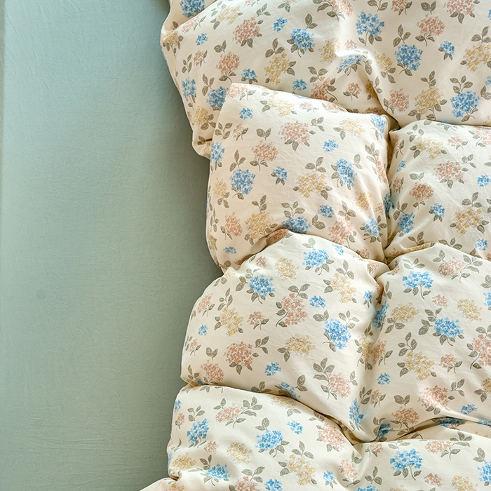 91家纺网 家纺一手货源 找家纺 卢赛尔 2025新款水洗珍珠印花四件套 山茶-绿