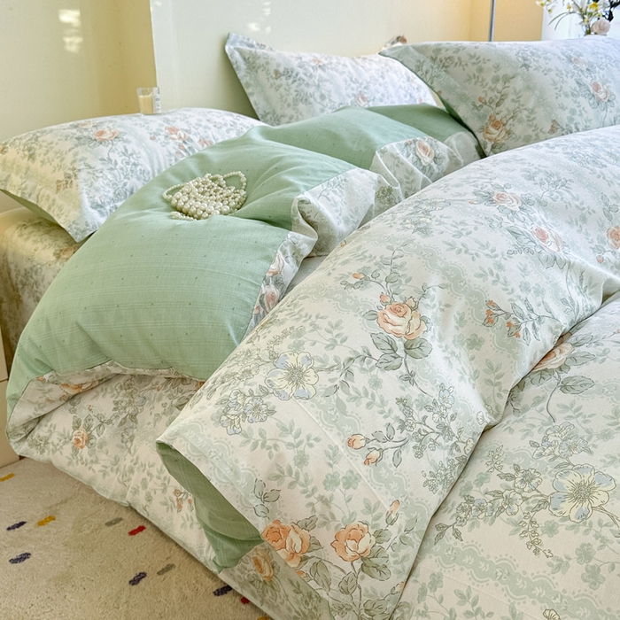 91家纺网 家纺一手货源 找家纺 （总）绵庭家纺 2025新款田园花卉全棉纯棉印花四件套