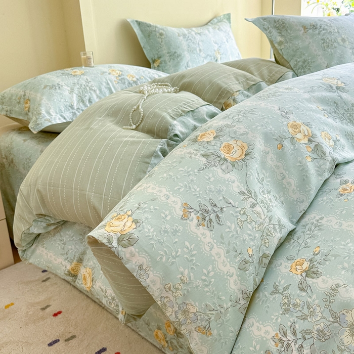 91家纺网 家纺一手货源 找家纺 （总）绵庭家纺 2025新款田园花卉全棉纯棉印花四件套