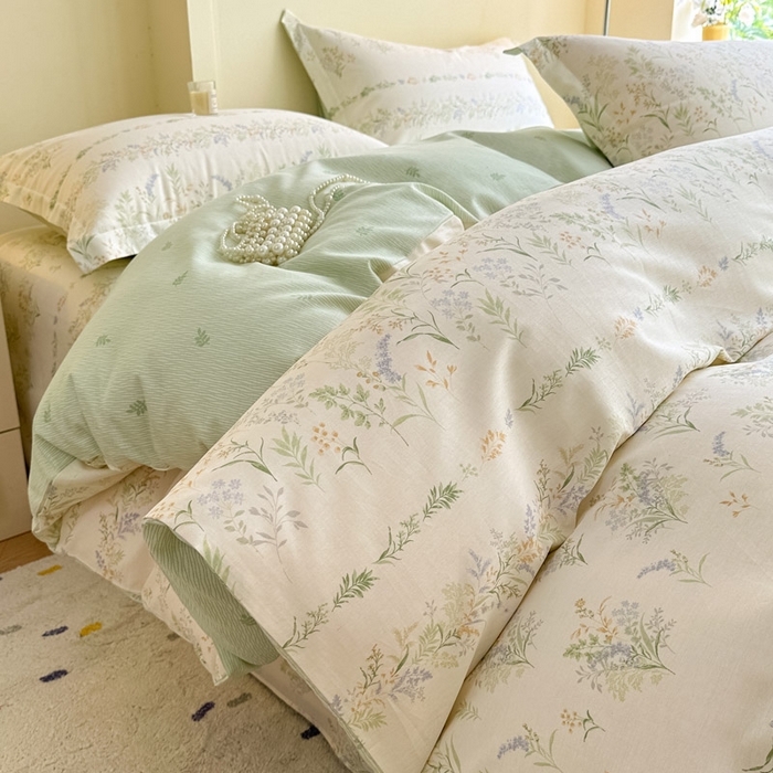 91家纺网 家纺一手货源 找家纺 （总）绵庭家纺 2025新款田园花卉全棉纯棉印花四件套