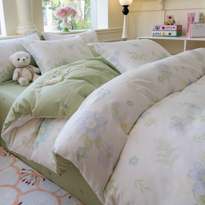 91家纺网 家纺一手货源 找家纺 （总）绵庭家纺 2025新款田园花卉全棉纯棉印花四件套