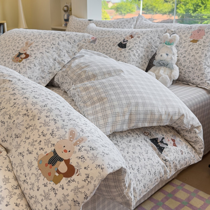 91家纺网 家纺一手货源 找家纺 （总）绵庭家纺 2025新款田园花卉全棉纯棉印花四件套