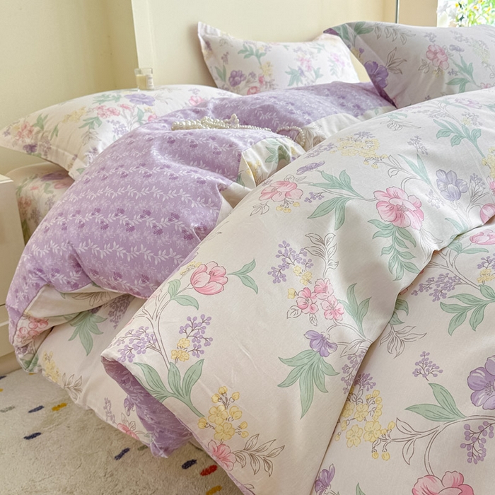 91家纺网 家纺一手货源 找家纺 （总）绵庭家纺 2025新款田园花卉全棉纯棉印花四件套