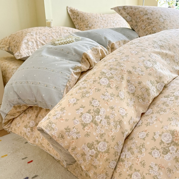 91家纺网 家纺一手货源 找家纺 （总）绵庭家纺 2025新款田园花卉全棉纯棉印花四件套