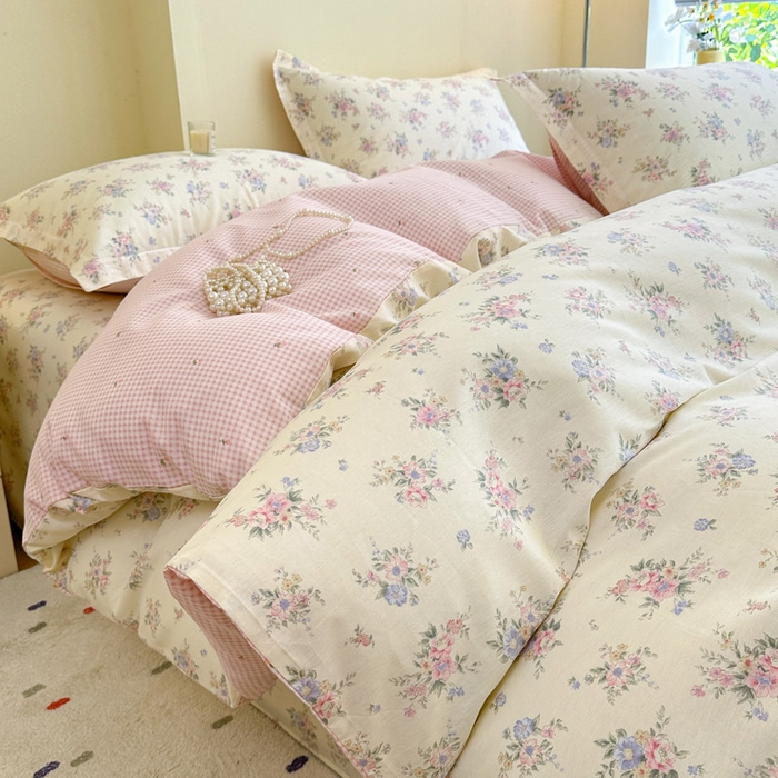 91家纺网 家纺一手货源 找家纺 （总）绵庭家纺 2025新款田园花卉全棉纯棉印花四件套