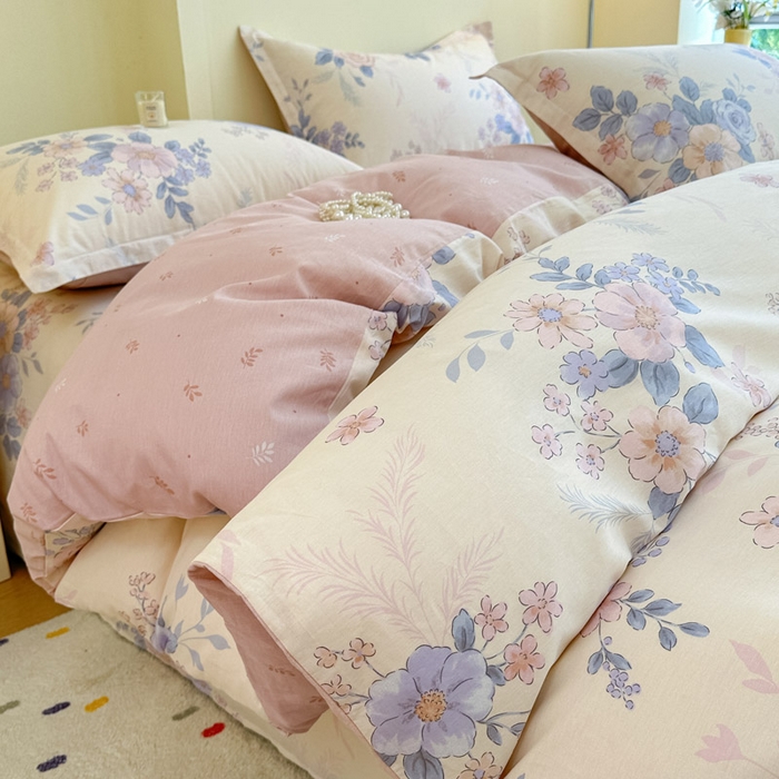 91家纺网 家纺一手货源 找家纺 （总）绵庭家纺 2025新款田园花卉全棉纯棉印花四件套