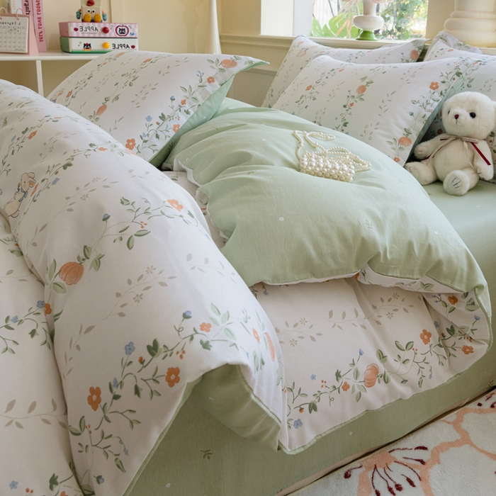 91家纺网 家纺一手货源 找家纺 （总）绵庭家纺 2025新款田园花卉全棉纯棉印花四件套