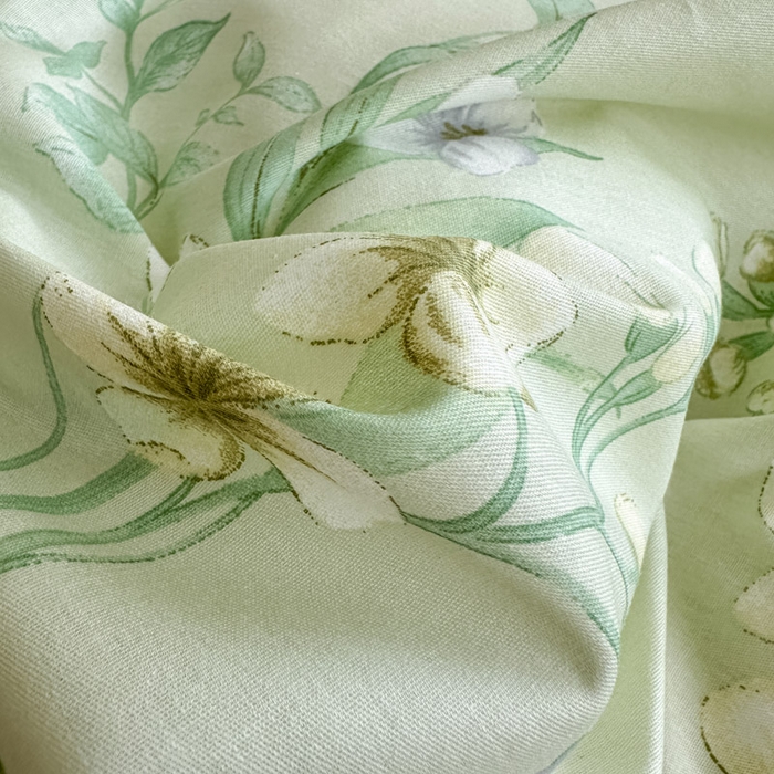 91家纺网 家纺一手货源 找家纺 绵庭家纺 2025新款田园花卉全棉纯棉印花四件套 东方绿叶