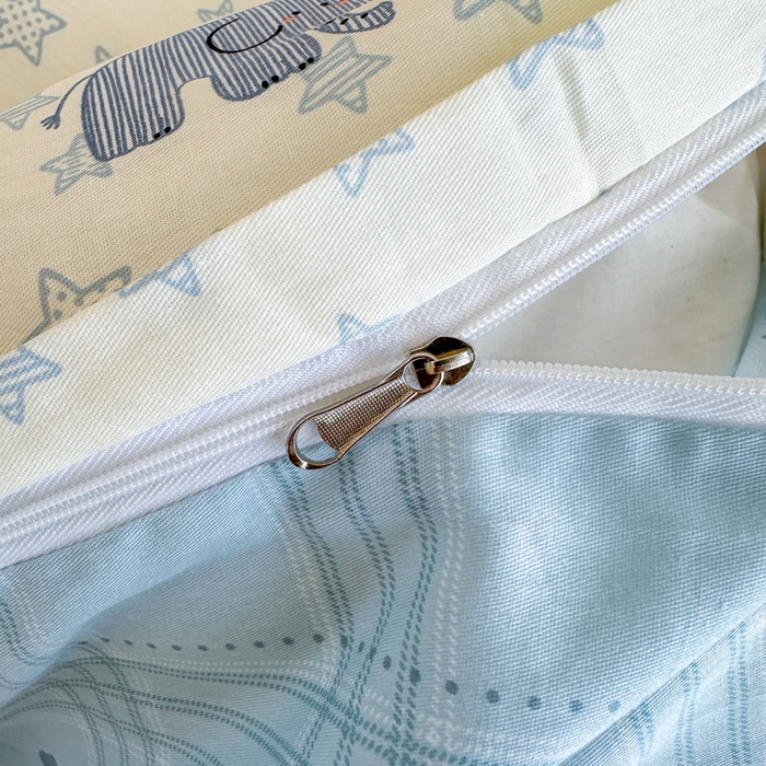 91家纺网 家纺一手货源 找家纺 绵庭家纺 2025新款田园花卉全棉纯棉印花四件套 蓝星动物园