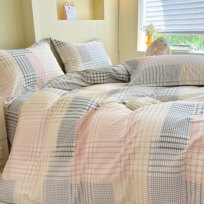 91家纺网 家纺一手货源 找家纺 绵庭家纺 2025新款田园花卉全棉纯棉印花四件套 奶盖格