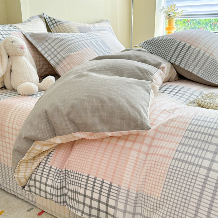 91家纺网 家纺一手货源 找家纺 绵庭家纺 2025新款田园花卉全棉纯棉印花四件套 奶盖格