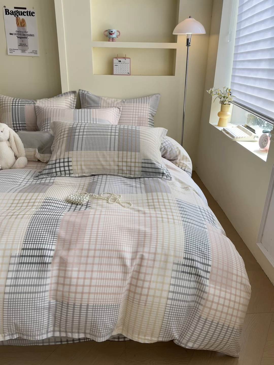 91家纺网 家纺一手货源 找家纺 绵庭家纺 2025新款田园花卉全棉纯棉印花四件套 奶盖格