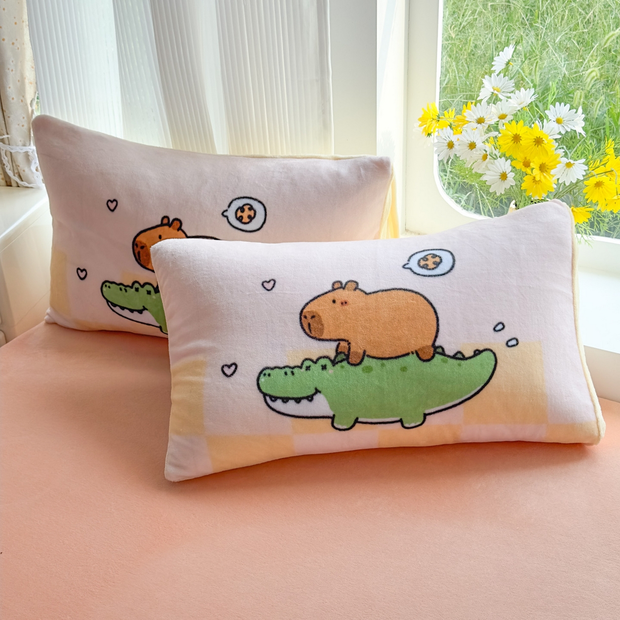 91家纺网 家纺一手货源 找家纺 浩诚 2025新款高克重原创设计牛奶绒大版卡通四件套第2批 向往的生活