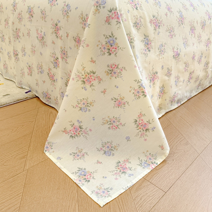 91家纺网 家纺一手货源 找家纺 绵庭家纺 2025新款田园花卉全棉纯棉印花四件套 欧风花影 米