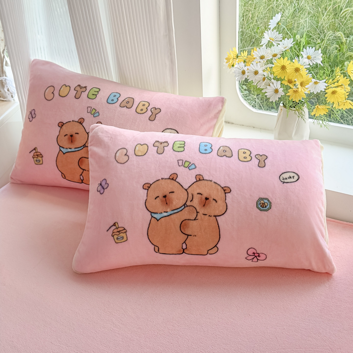 91家纺网 家纺一手货源 找家纺 浩诚 2025新款高克重原创设计牛奶绒大版卡通四件套第2批 幸运巴拉