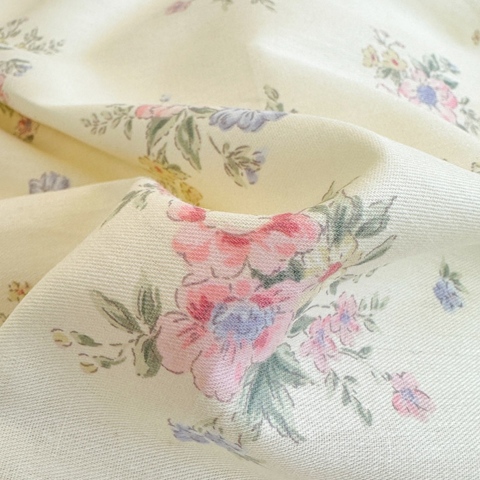 91家纺网 家纺一手货源 找家纺 绵庭家纺 2025新款田园花卉全棉纯棉印花四件套 欧风花影 米