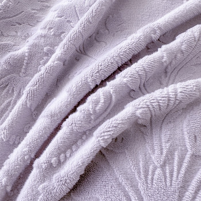 91家纺网 家纺一手货源 找家纺 雅眠居  2025新款韩版花边高克重雕花绒牛奶绒床盖四件套 安娜花园-香芋紫