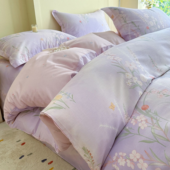 绵庭家纺 2025新款田园花卉全棉纯棉印花四件套 普罗旺斯