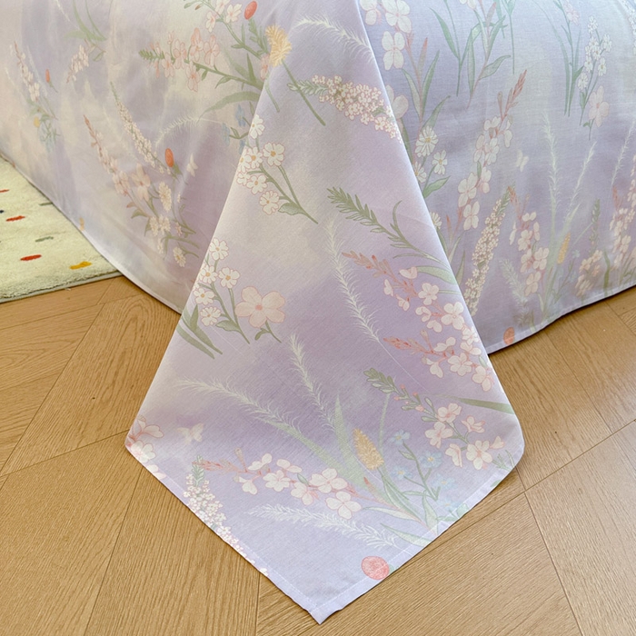 91家纺网 家纺一手货源 找家纺 绵庭家纺 2025新款田园花卉全棉纯棉印花四件套 普罗旺斯