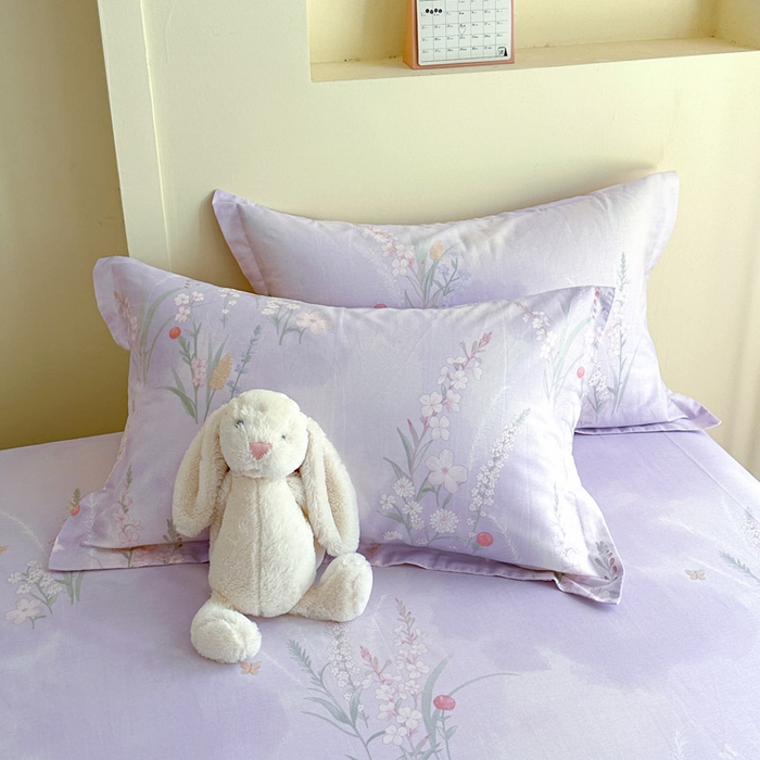 91家纺网 家纺一手货源 找家纺 绵庭家纺 2025新款田园花卉全棉纯棉印花四件套 普罗旺斯