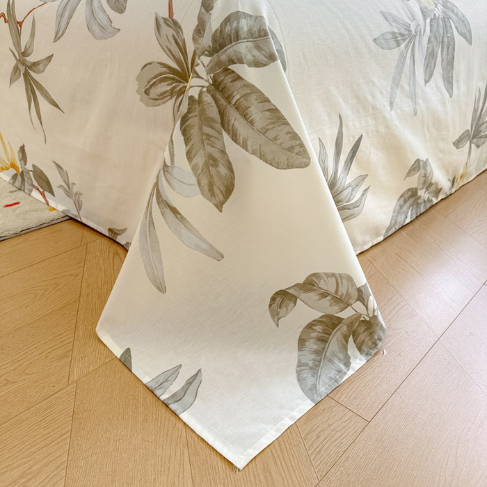 91家纺网 家纺一手货源 找家纺 绵庭家纺 2025新款田园花卉全棉纯棉印花四件套 秋分落叶