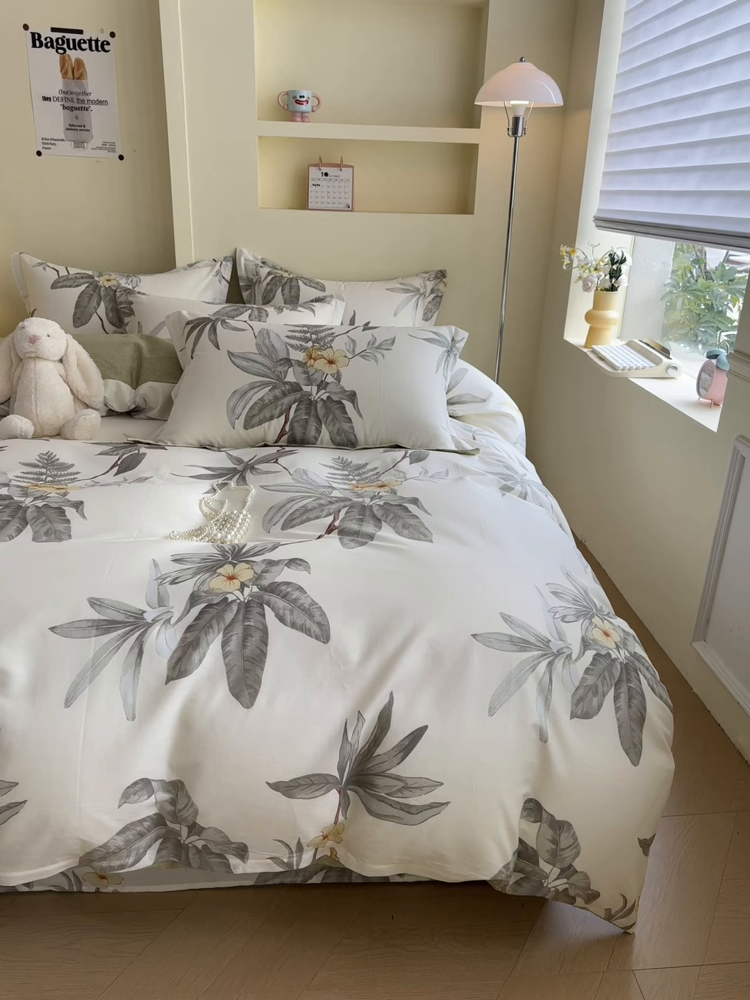 91家纺网 家纺一手货源 找家纺 绵庭家纺 2025新款田园花卉全棉纯棉印花四件套 秋分落叶