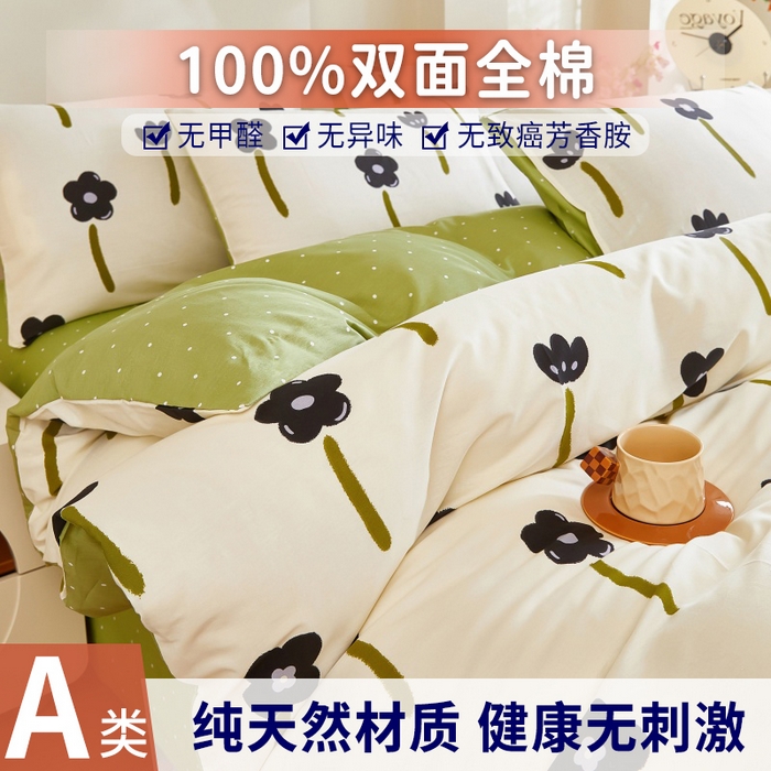 黛妮雅 2025新款AB版全棉印花床单款全棉四件套 送买家秀欢颜