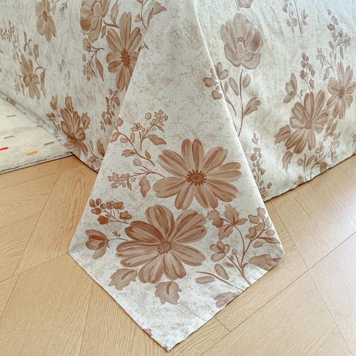 91家纺网 家纺一手货源 找家纺 绵庭家纺 2025新款田园花卉全棉纯棉印花四件套 塞纳风情