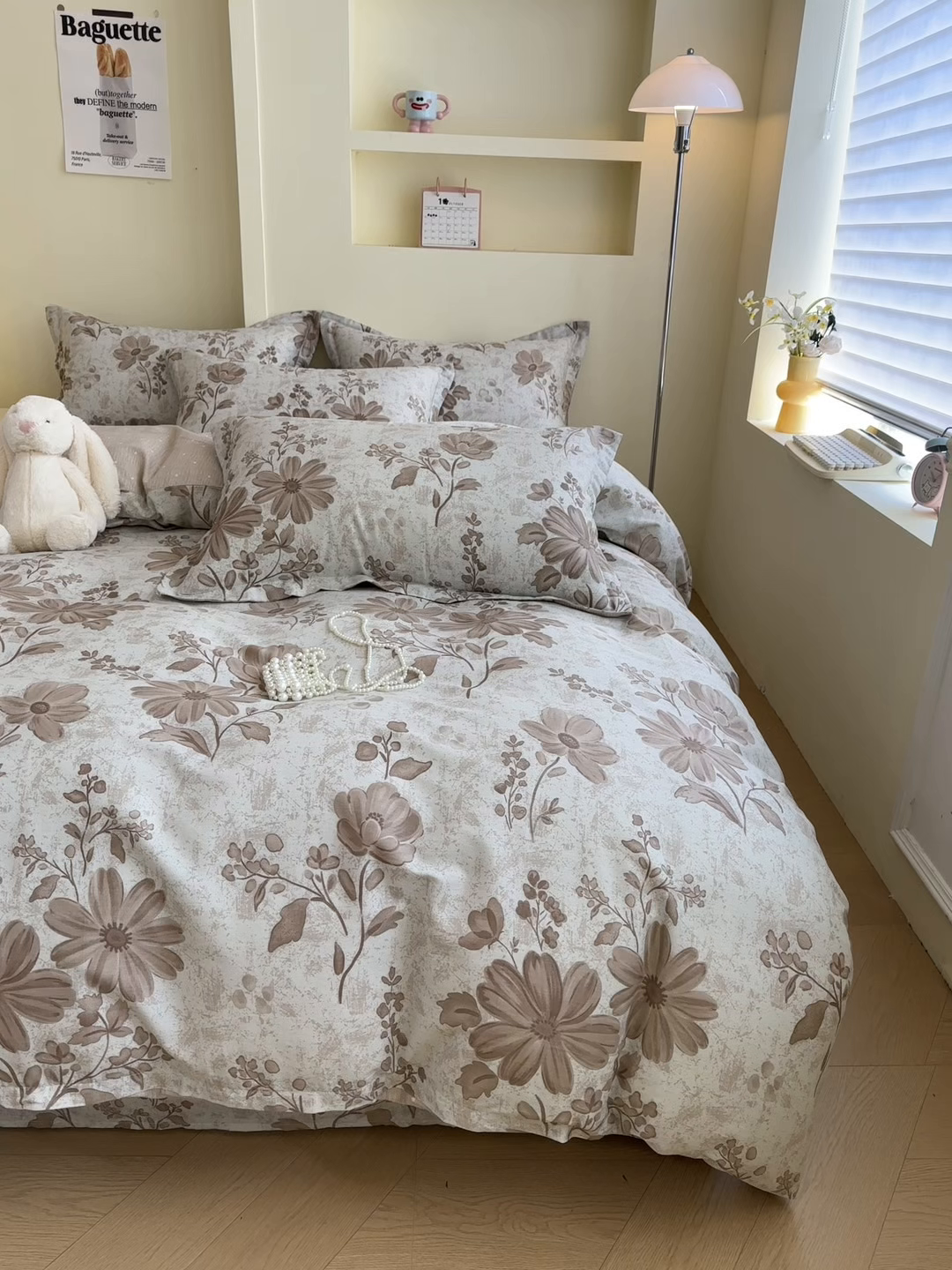 91家纺网 家纺一手货源 找家纺 绵庭家纺 2025新款田园花卉全棉纯棉印花四件套 塞纳风情