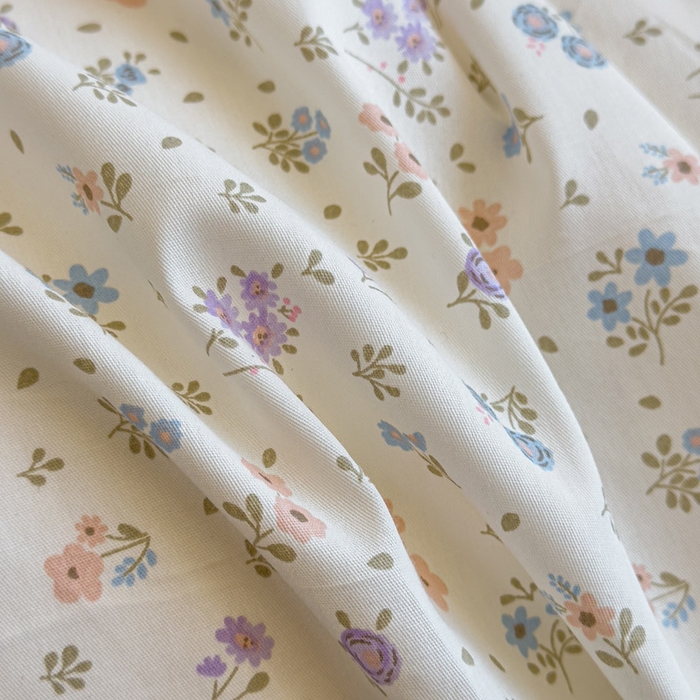 91家纺网 家纺一手货源 找家纺 绵庭家纺 2025新款田园花卉全棉纯棉印花四件套 碎花兔熊