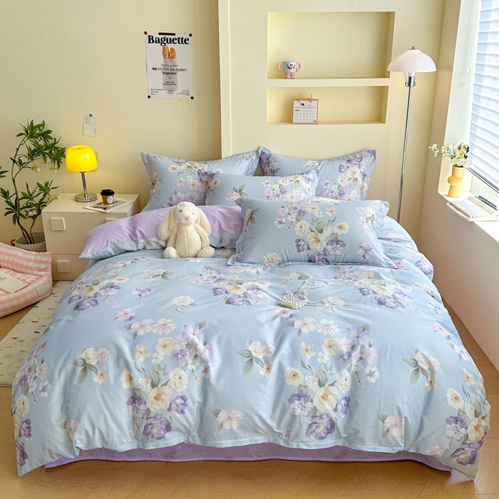 91家纺网 家纺一手货源 找家纺 绵庭家纺 2025新款田园花卉全棉纯棉印花四件套 汀兰影