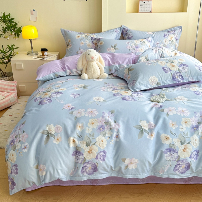 91家纺网 家纺一手货源 找家纺 绵庭家纺 2025新款田园花卉全棉纯棉印花四件套 汀兰影