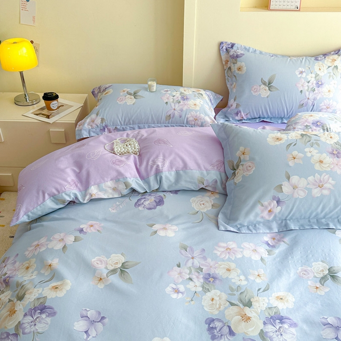 91家纺网 家纺一手货源 找家纺 绵庭家纺 2025新款田园花卉全棉纯棉印花四件套 汀兰影