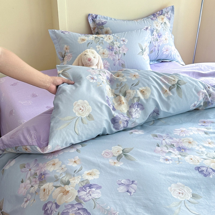 91家纺网 家纺一手货源 找家纺 绵庭家纺 2025新款田园花卉全棉纯棉印花四件套 汀兰影