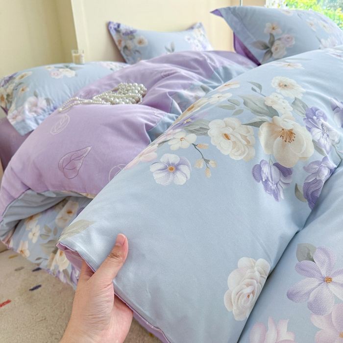 91家纺网 家纺一手货源 找家纺 绵庭家纺 2025新款田园花卉全棉纯棉印花四件套 汀兰影