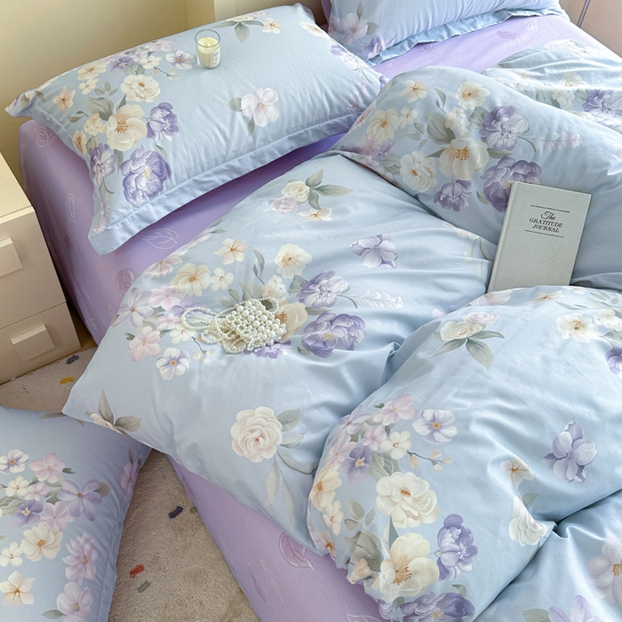 91家纺网 家纺一手货源 找家纺 绵庭家纺 2025新款田园花卉全棉纯棉印花四件套 汀兰影